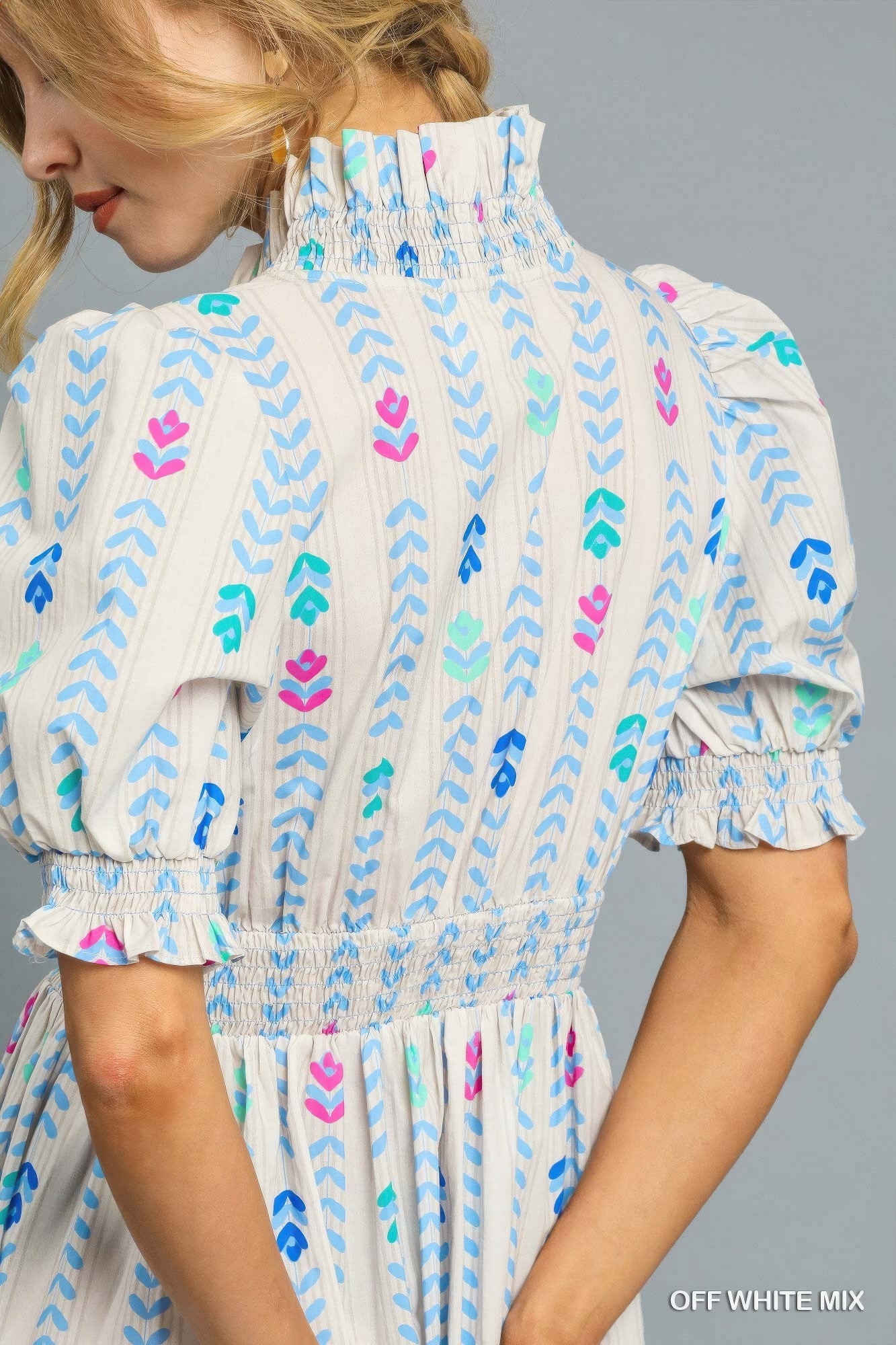 Vibrant Ruffle Smocked Midi Dress | Mixtshop LLC