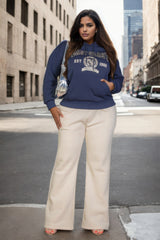 Plus Size Graphic Kangaroo Pocket Drawstring Hoodie | Mixtshop LLC