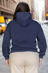 Plus Size Graphic Kangaroo Pocket Drawstring Hoodie | Mixtshop LLC