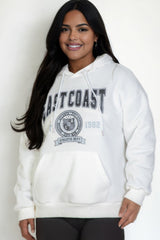 Plus Size Graphic Kangaroo Pocket Drawstring Hoodie | Mixtshop LLC