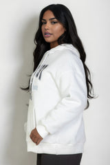 Plus Size Graphic Kangaroo Pocket Drawstring Hoodie | Mixtshop LLC