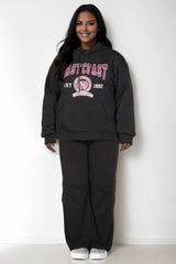 Plus Size Graphic Kangaroo Pocket Drawstring Hoodie | Mixtshop LLC