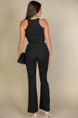 Ribbed Cropped Top And Bootcut Pants Sets | Mixtshop LLC