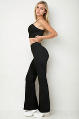 Bustier Crop Top & Front Slit Wide Leg Pants | Mixtshop LLC