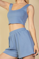 Crop Tank Top And Shorts Set | Mixtshop LLC