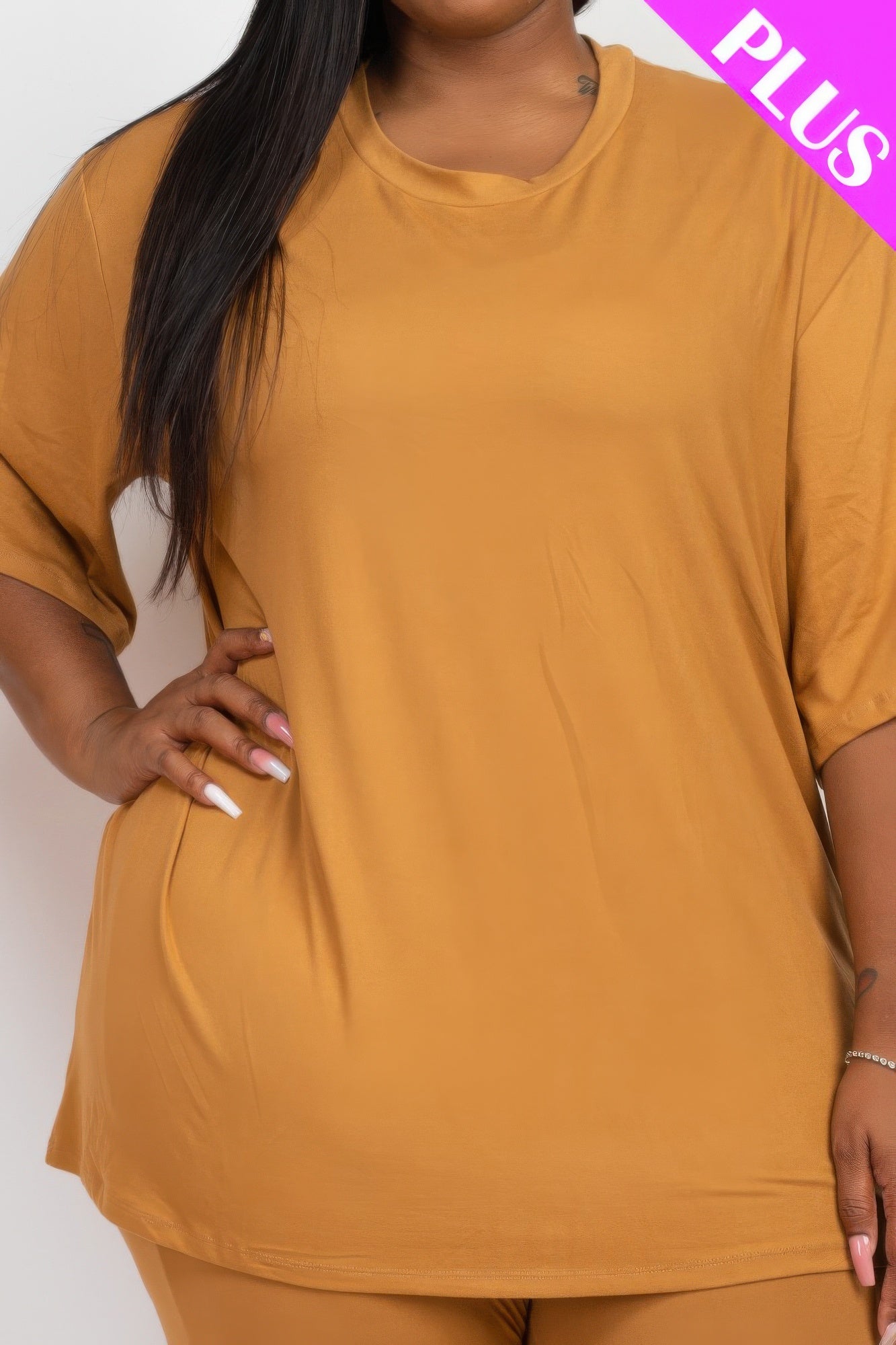 Plus Size Oversized T-shirt & Leggings Set | Mixtshop LLC