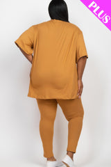 Plus Size Oversized T-shirt & Leggings Set | Mixtshop LLC