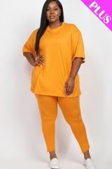 Plus Size Oversized T-shirt & Leggings Set | Mixtshop LLC