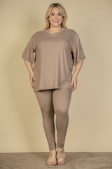 Plus Size Oversized T-shirt & Leggings Set | Mixtshop LLC