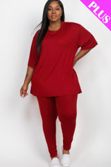 Plus Size Oversized T-shirt & Leggings Set | Mixtshop LLC