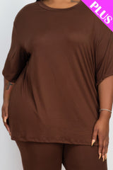 Plus Size Loose Fit Top & Biker Shorts Set | Mixtshop LLC