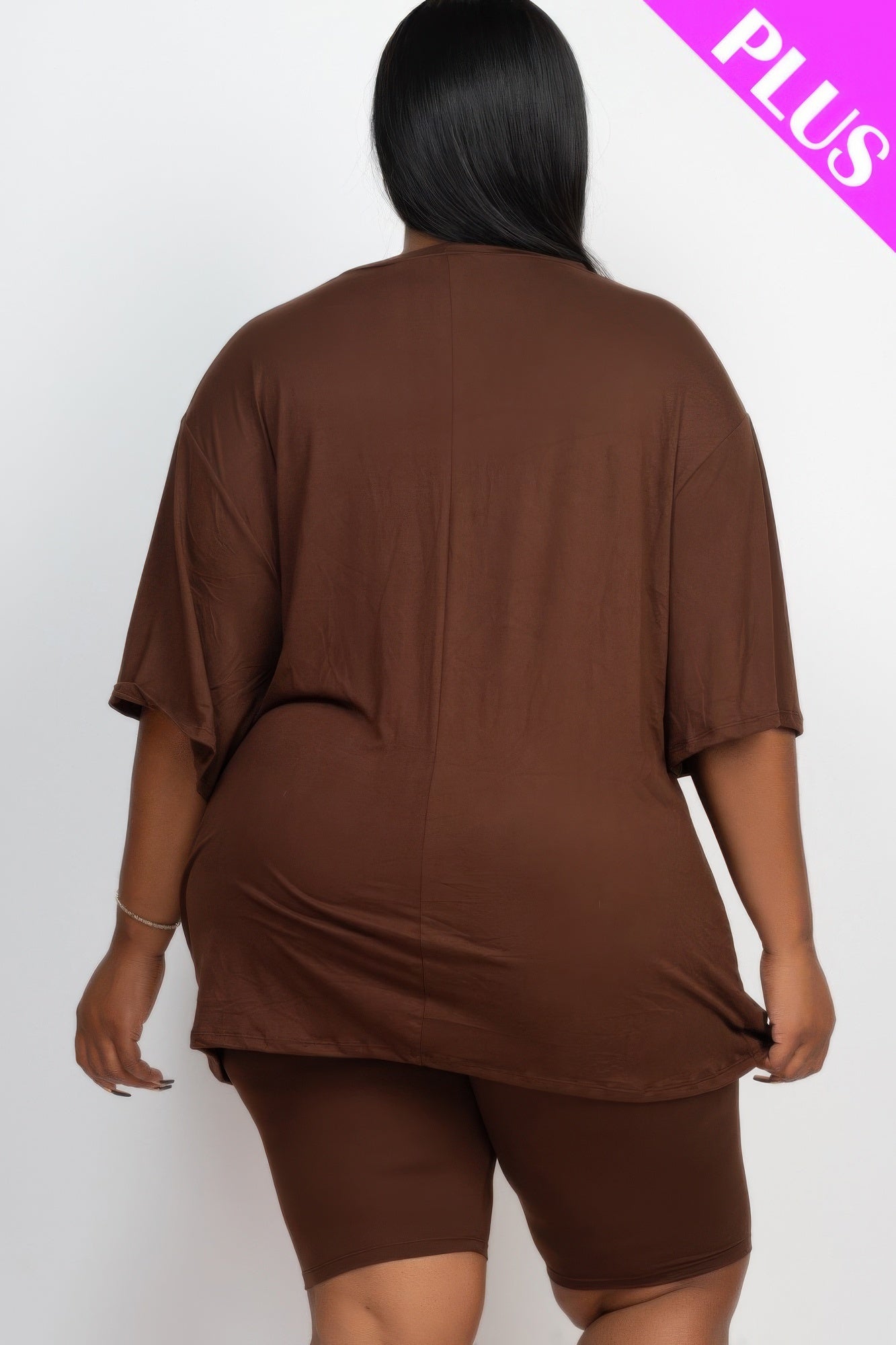 Plus Size Loose Fit Top & Biker Shorts Set | Mixtshop LLC