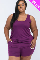 Plus Comfy Tank Top & Shorts Set | Mixtshop LLC