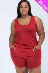 Plus Comfy Tank Top & Shorts Set | Mixtshop LLC