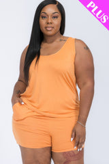 Plus Comfy Tank Top & Shorts Set | Mixtshop LLC