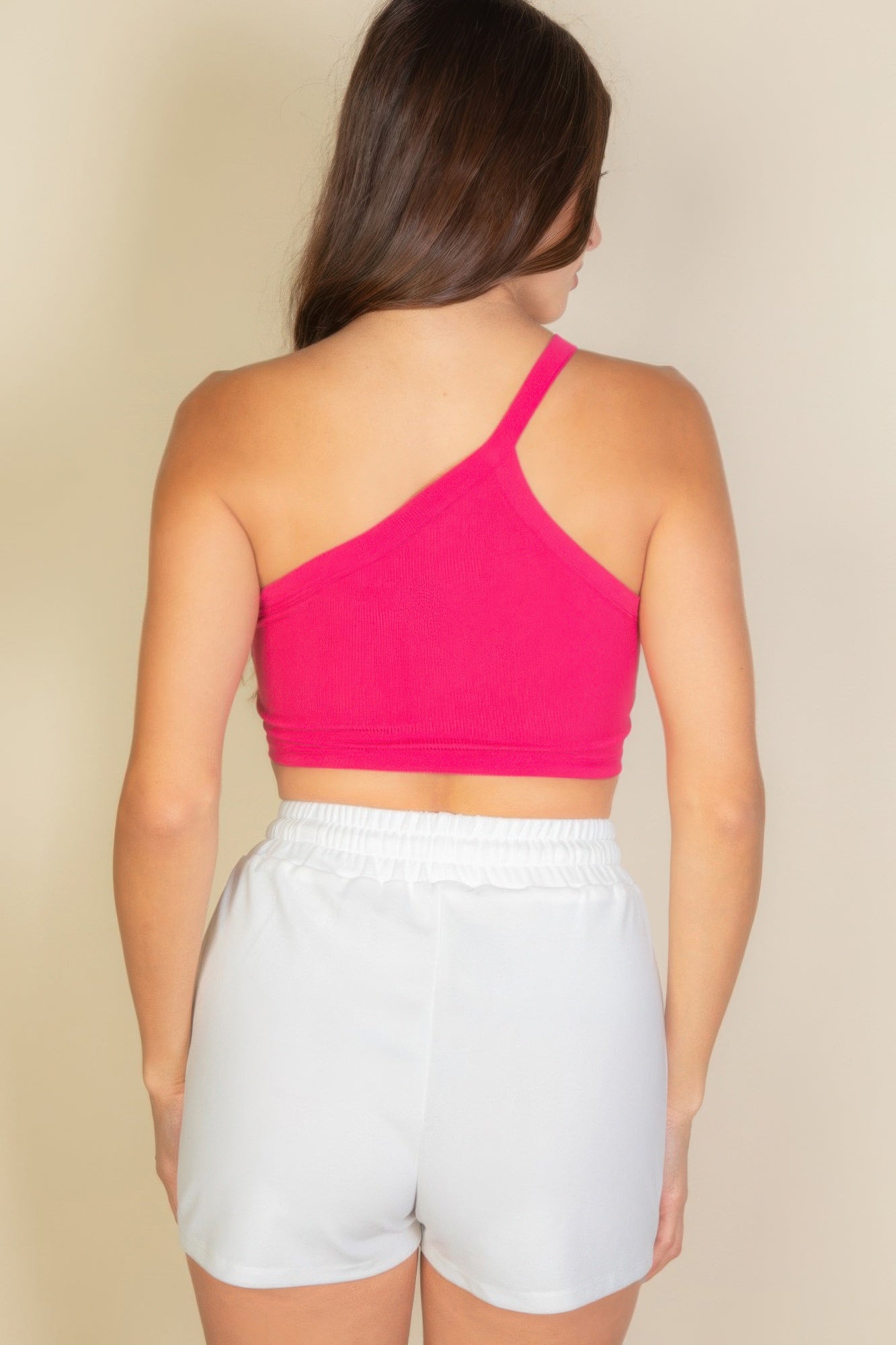 One Shoulder Ribbed Cropped Top | Mixtshop LLC