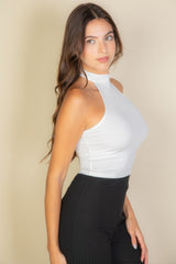 Ribbed Halter Neck Backless Top | Mixtshop LLC
