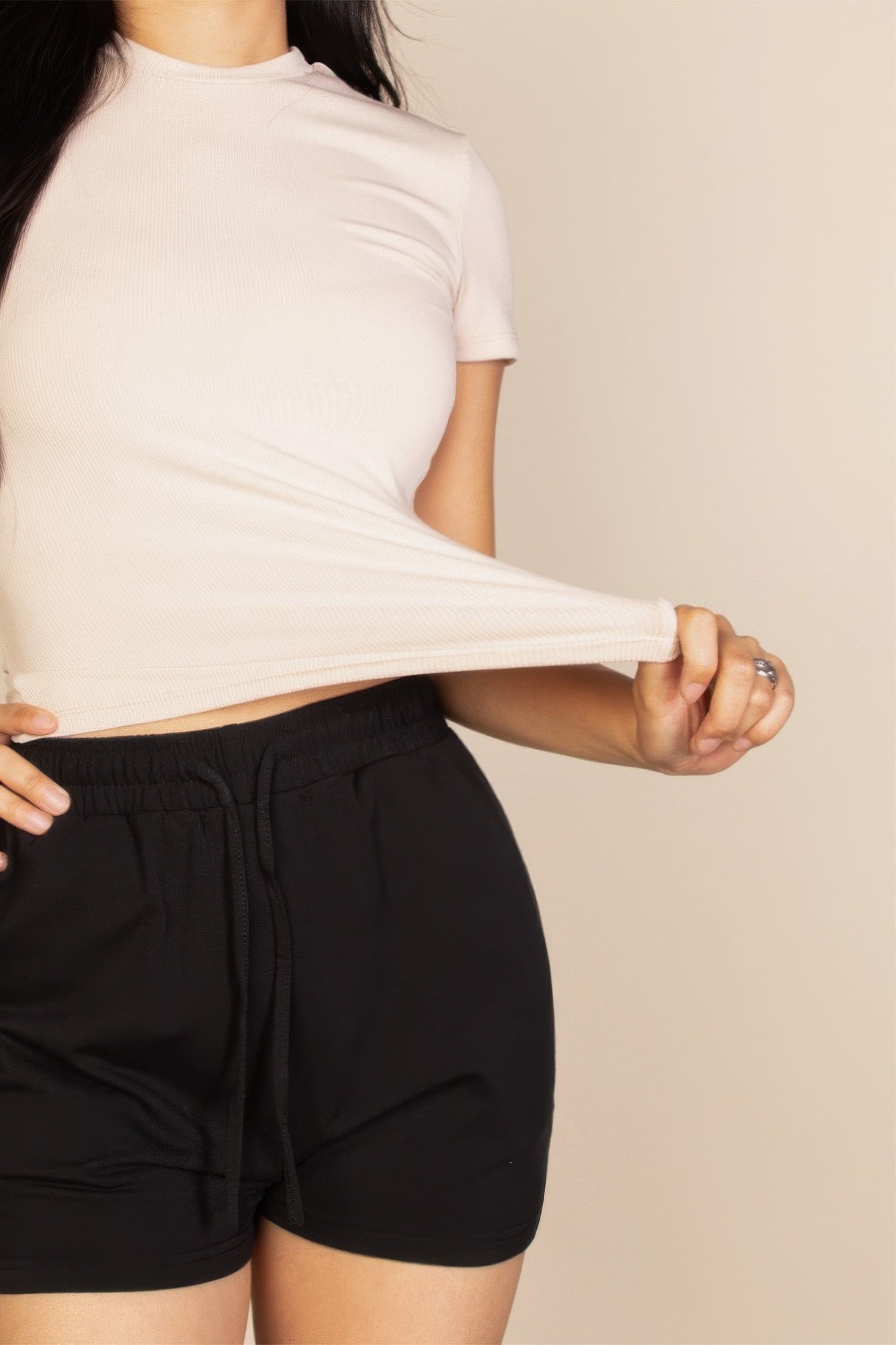 Ribbed Round Neck Short Sleeve Top | Mixtshop LLC