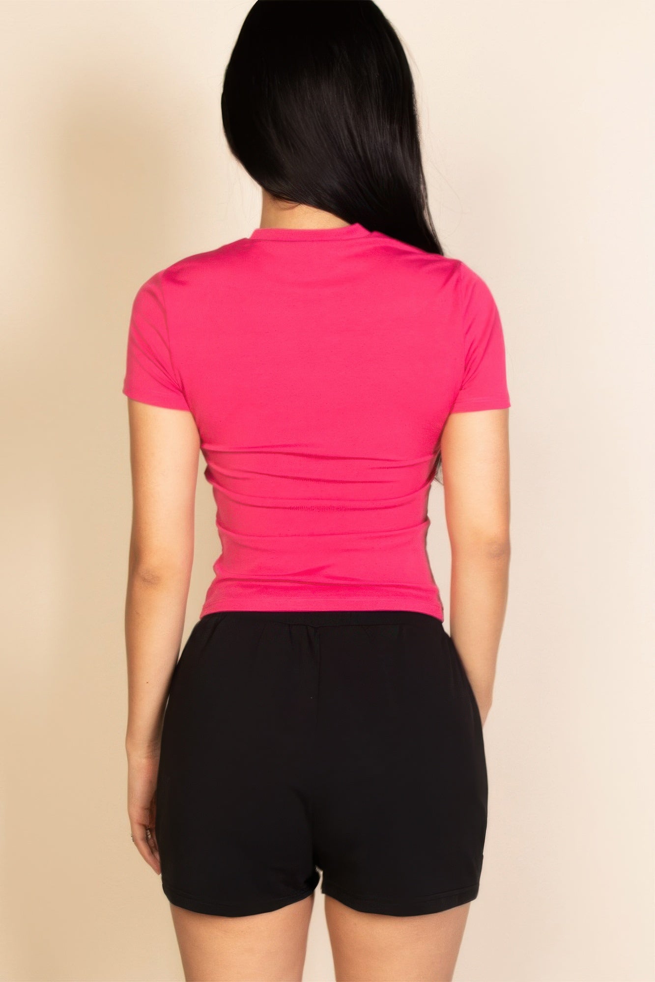 Ribbed Round Neck Short Sleeve Top | Mixtshop LLC