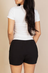 Ribbed Round Neck Short Sleeve Top | Mixtshop LLC