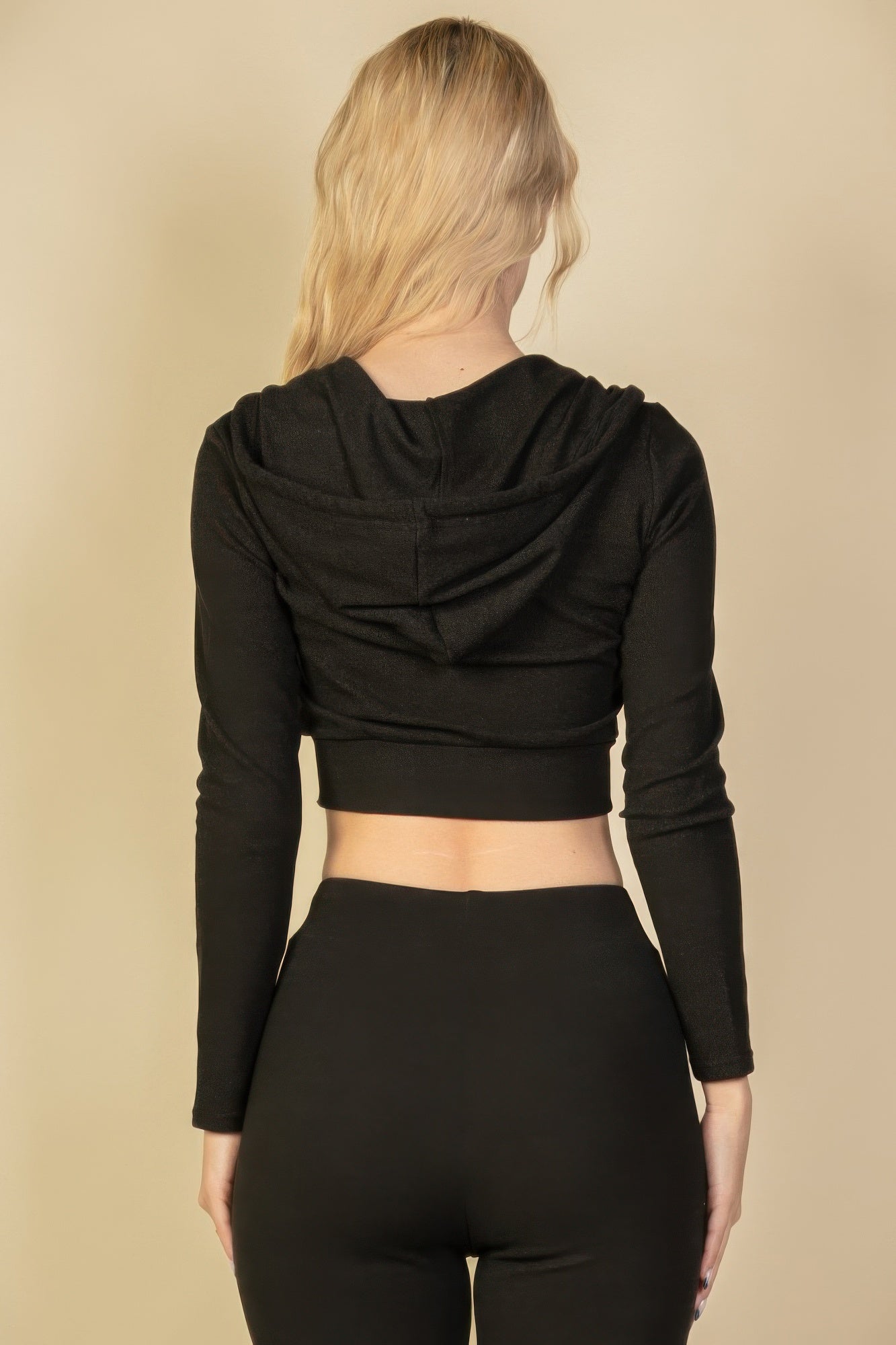 Ribbed Crop Zip Hoodie | Mixtshop LLC