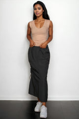 Ribbed V-neck Sleeveless Top | Mixtshop LLC