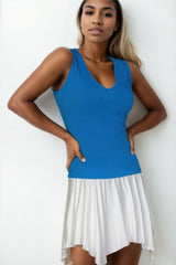 Ribbed V-neck Sleeveless Top | Mixtshop LLC