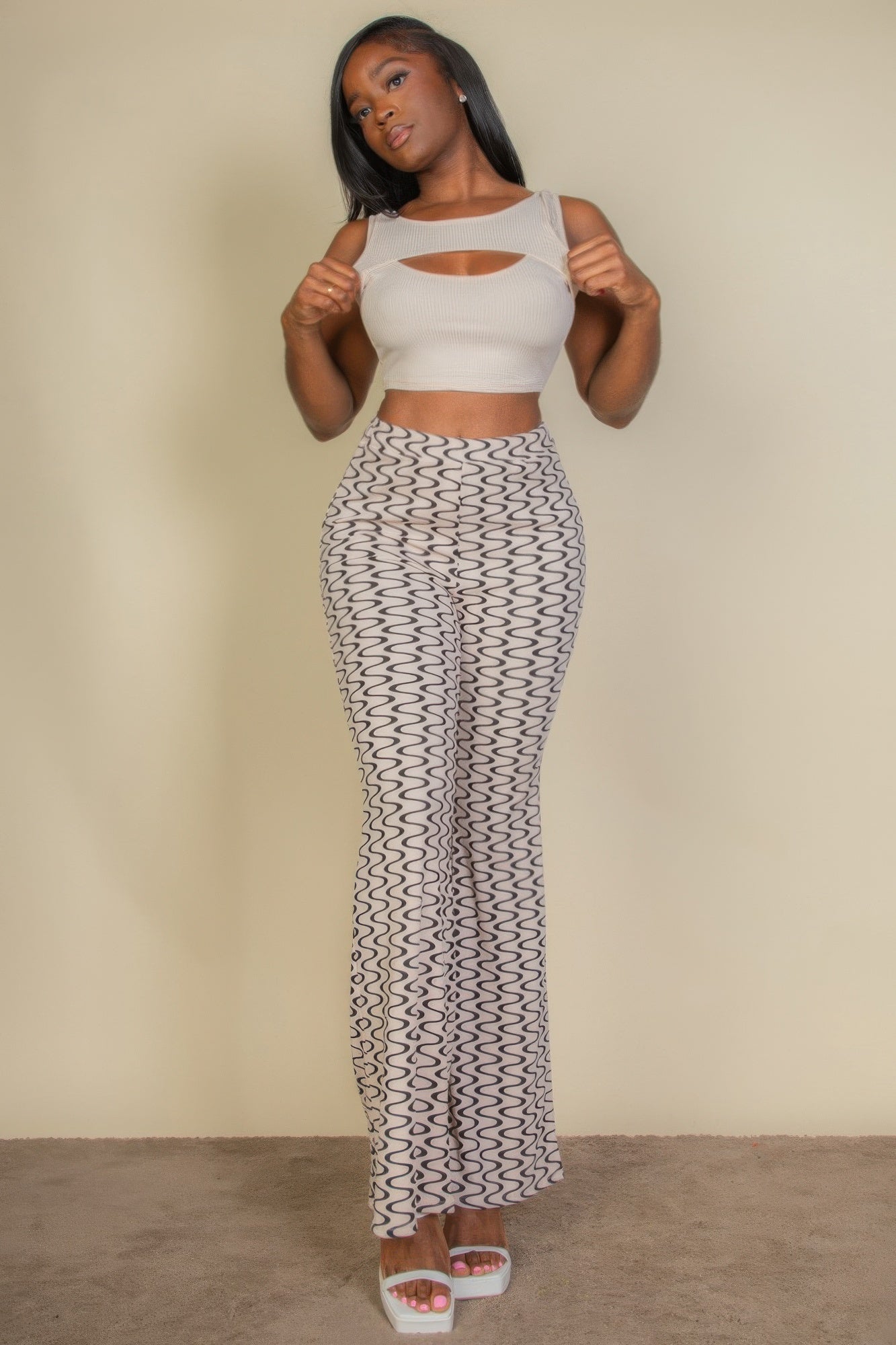 Ribbed Cut Out Front Crop Top | Mixtshop LLC