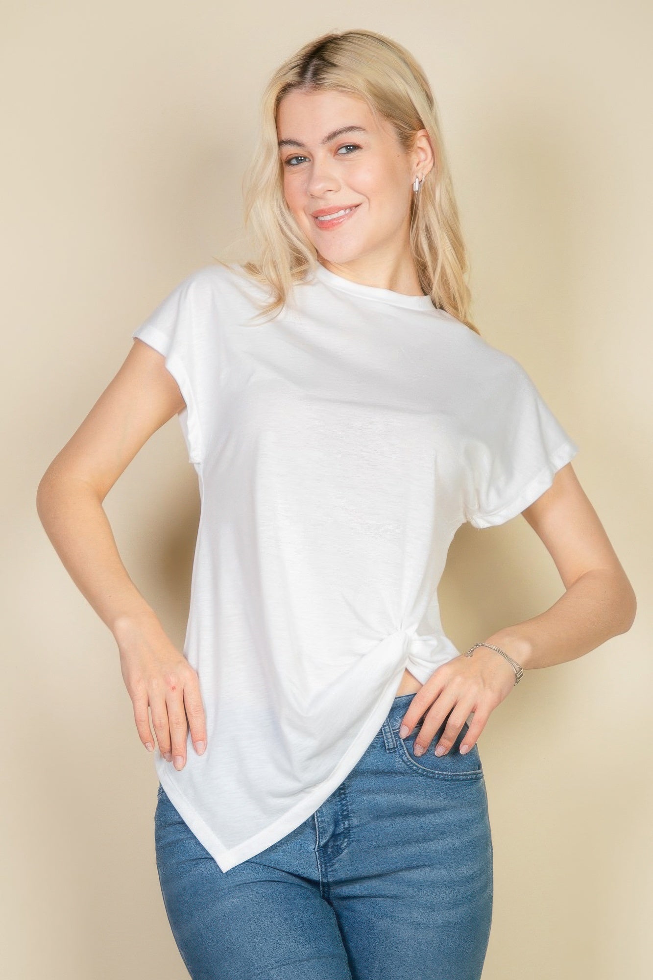 Batwing Sleeve Twist Front Tee | Mixtshop LLC