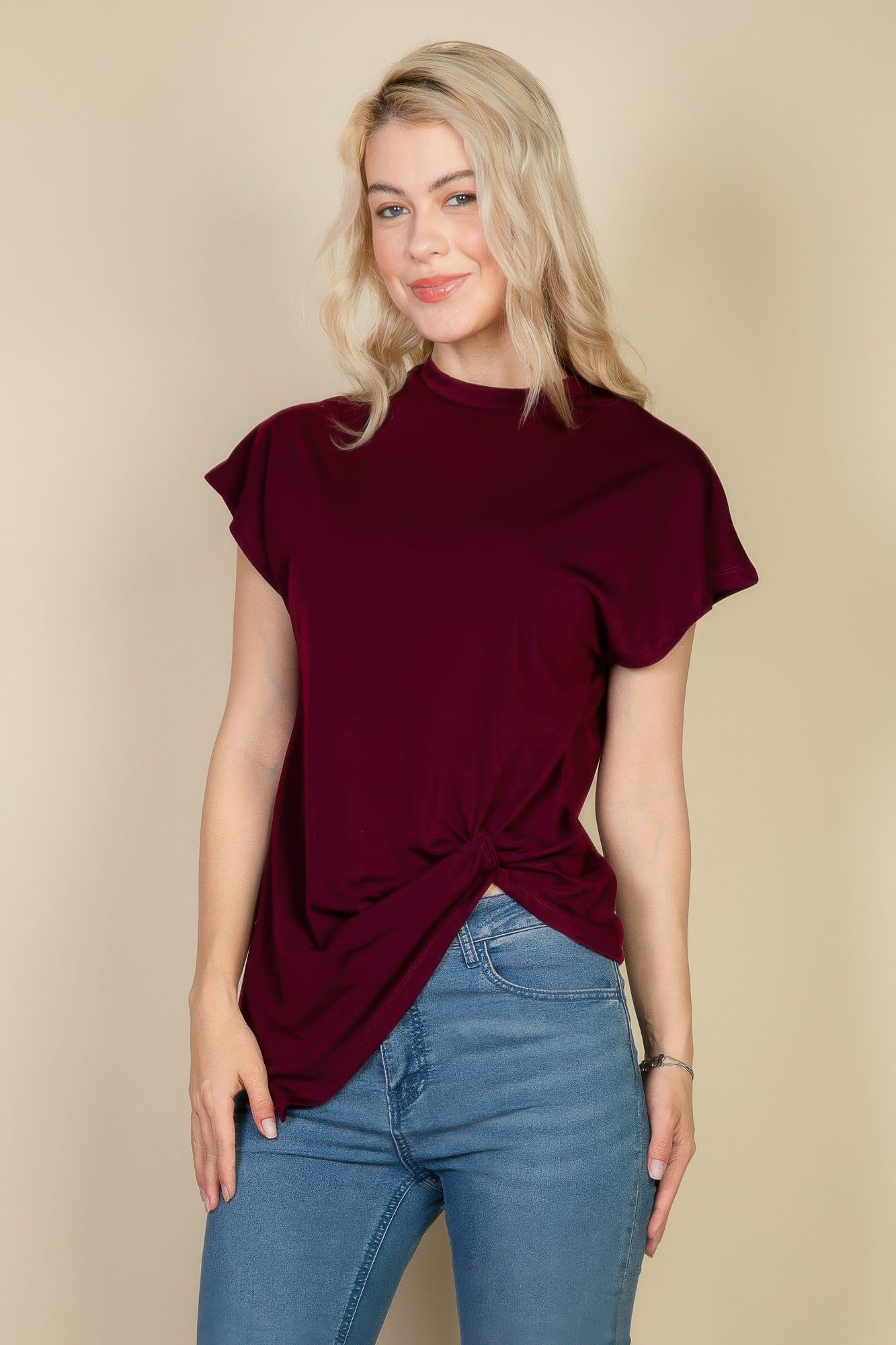 Batwing Sleeve Twist Front Tee | Mixtshop LLC