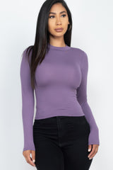 Mock Neck Solid Long Sleeve Top | Mixtshop LLC