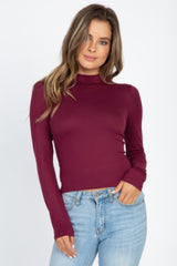 Mock Neck Solid Long Sleeve Top | Mixtshop LLC