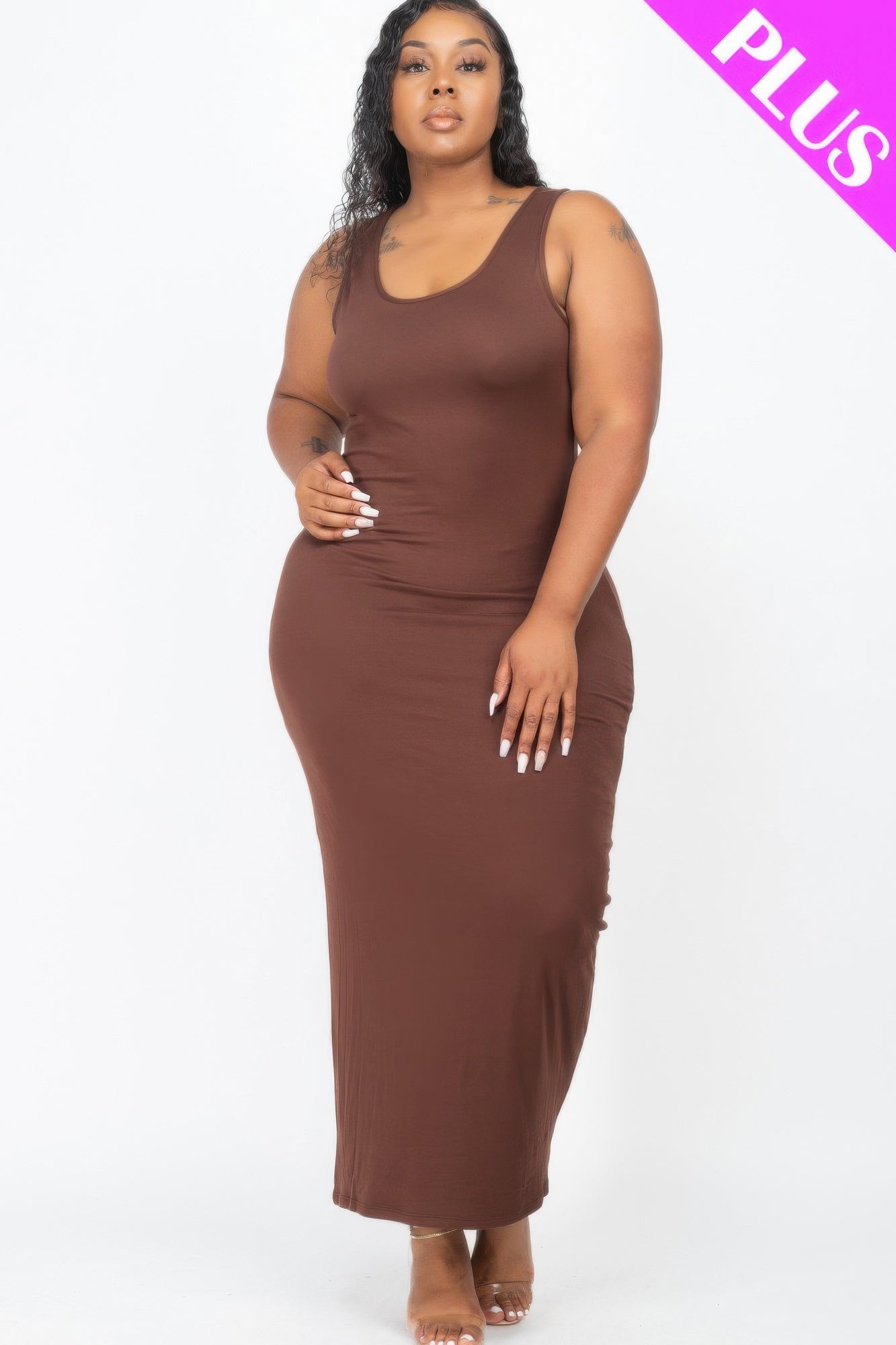 Plus Size Solid Basic Maxi Dress | Mixtshop LLC