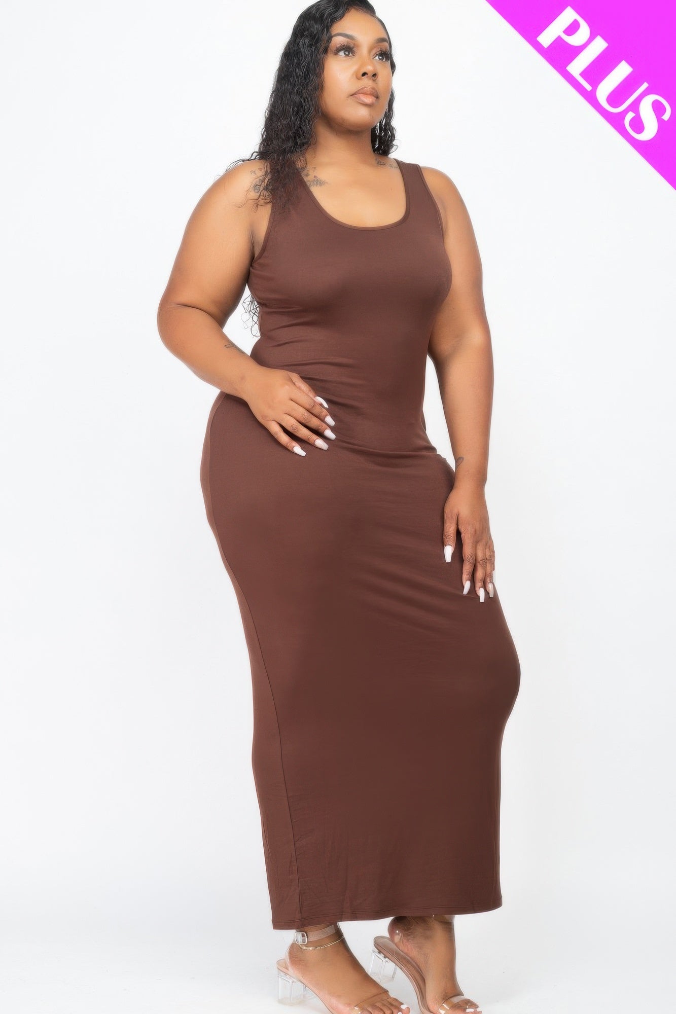 Plus Size Solid Basic Maxi Dress | Mixtshop LLC