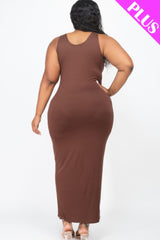 Plus Size Solid Basic Maxi Dress | Mixtshop LLC
