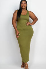 Plus Size Solid Basic Maxi Dress | Mixtshop LLC