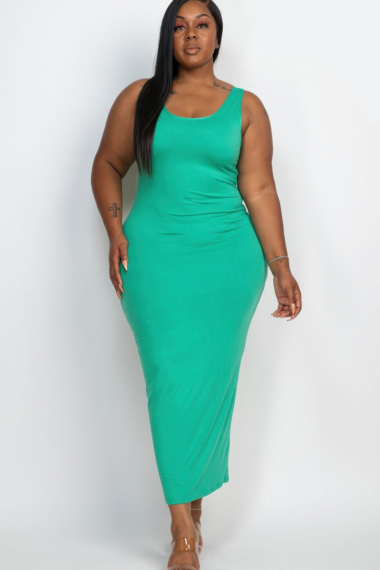Plus Size Solid Basic Maxi Dress | Mixtshop LLC