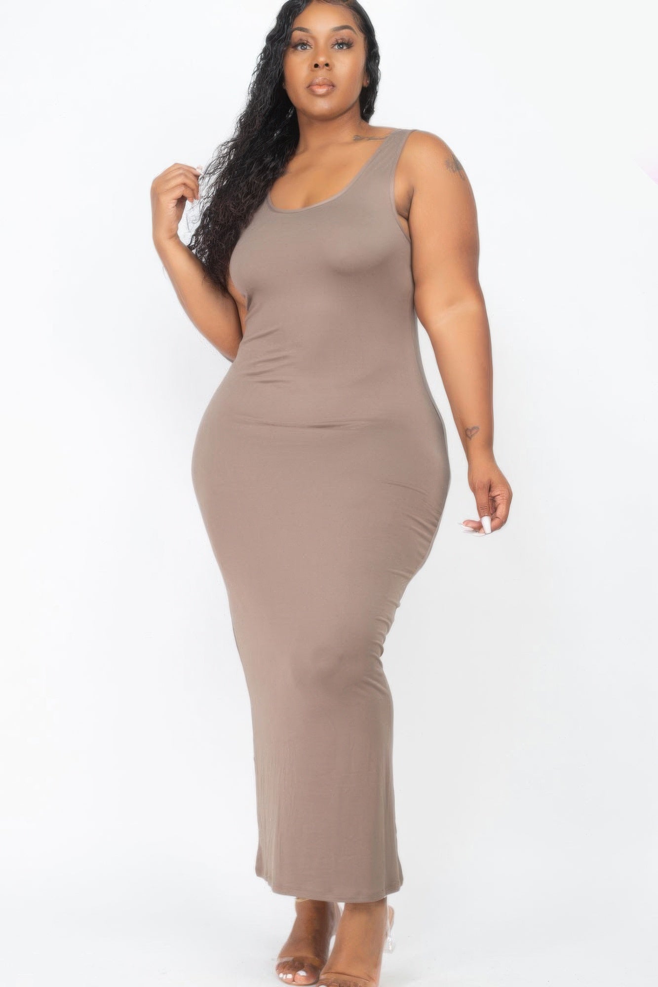 Plus Size Solid Basic Maxi Dress | Mixtshop LLC