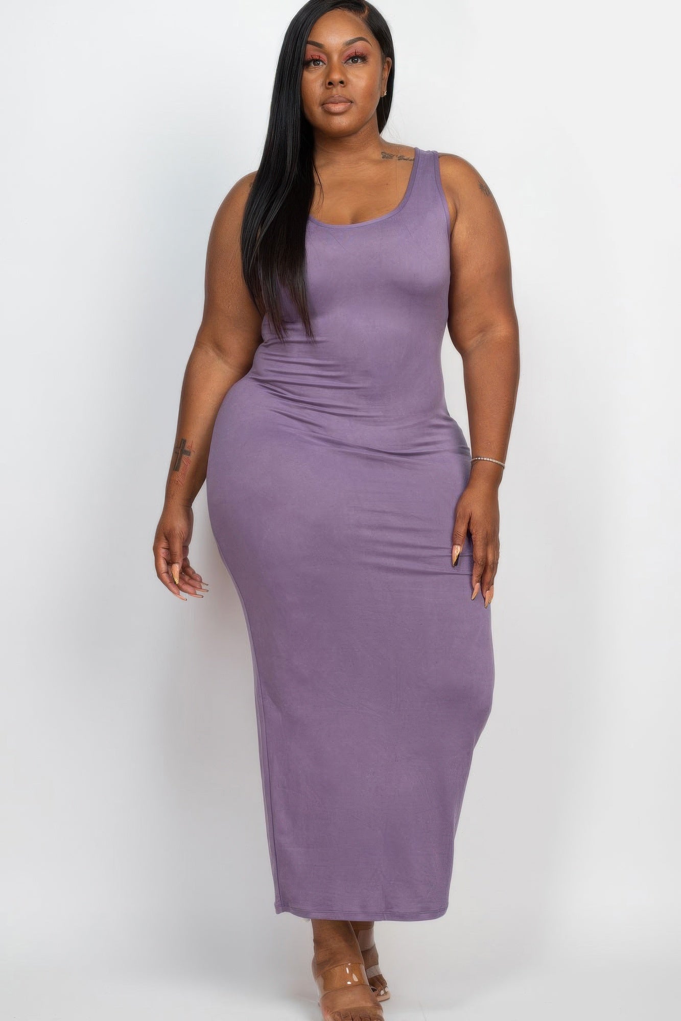 Plus Size Solid Basic Maxi Dress | Mixtshop LLC