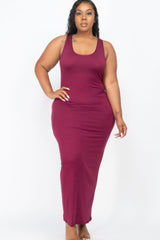 Plus Size Solid Basic Maxi Dress | Mixtshop LLC