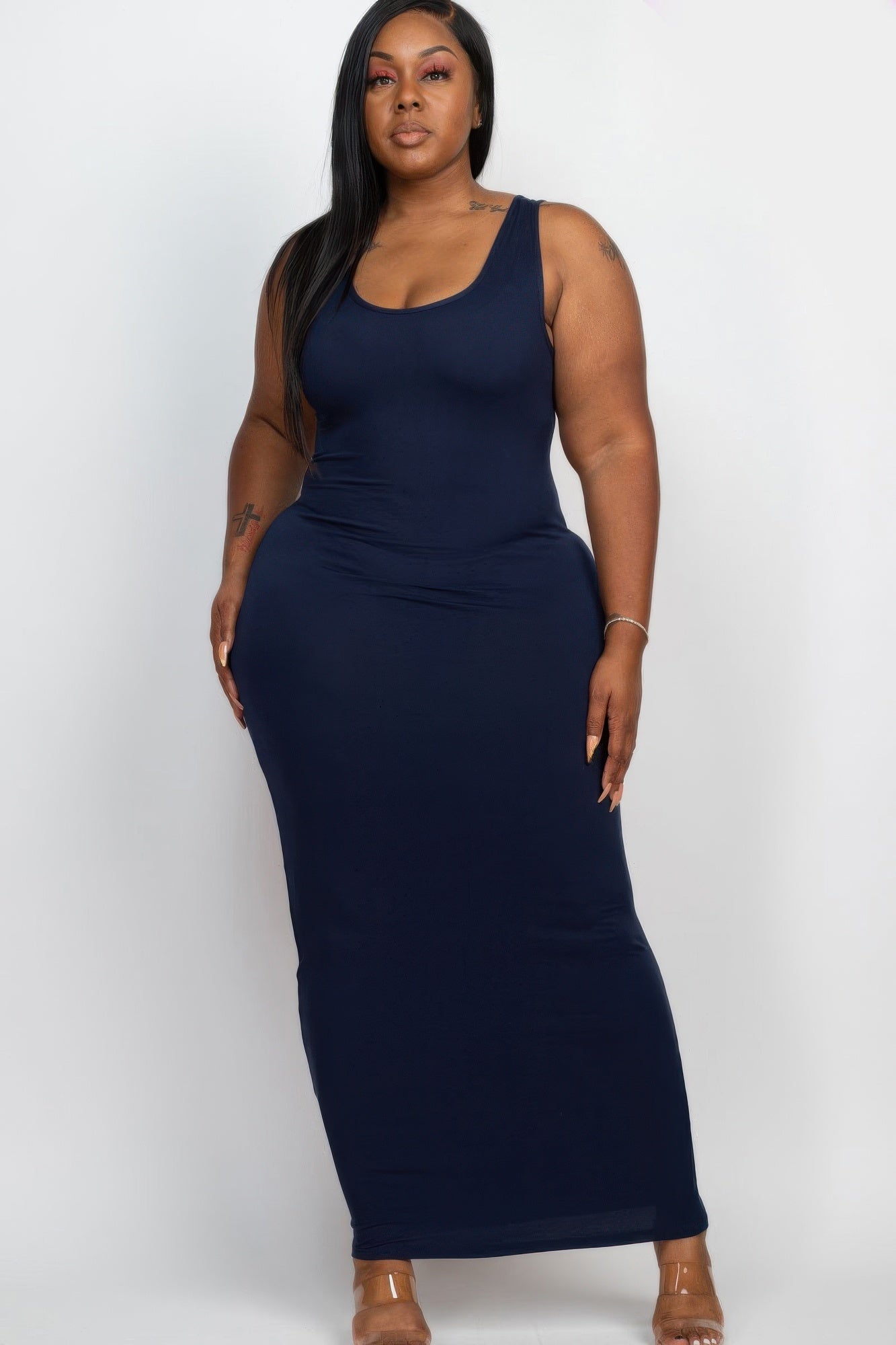 Plus Size Solid Basic Maxi Dress | Mixtshop LLC