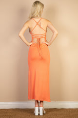 Solid Cami Maxi Slit Dress | Mixtshop LLC