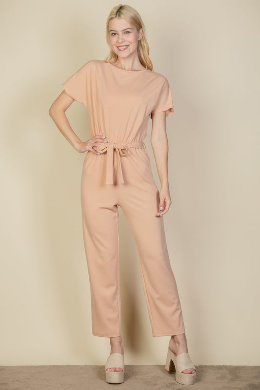 Tie Waist Relaxed Jumpsuit | Mixtshop LLC