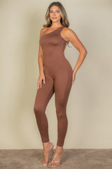 Solid Color One Shoulder Jumpsuit | Mixtshop LLC
