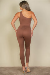 Solid Color One Shoulder Jumpsuit | Mixtshop LLC