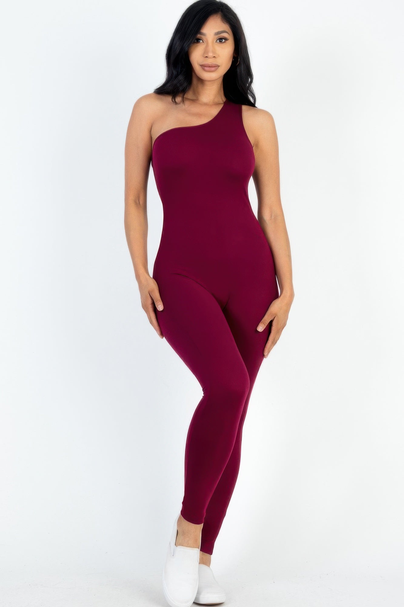 Solid Color One Shoulder Jumpsuit | Mixtshop LLC