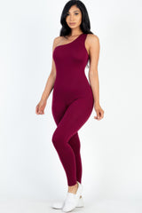 Solid Color One Shoulder Jumpsuit | Mixtshop LLC