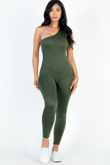Solid Color One Shoulder Jumpsuit | Mixtshop LLC