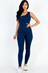 Solid Color One Shoulder Jumpsuit | Mixtshop LLC