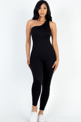 Solid Color One Shoulder Jumpsuit | Mixtshop LLC